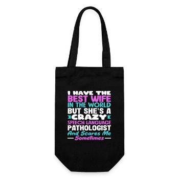 Best woman but crazy speech therapist - Gift Bag for Bottles - black - Front