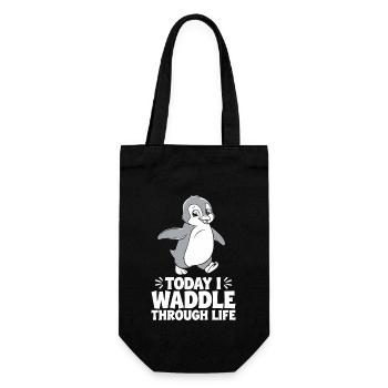 Today I'm waddling through life Penguin - Gift Bag for Bottles - black - Front