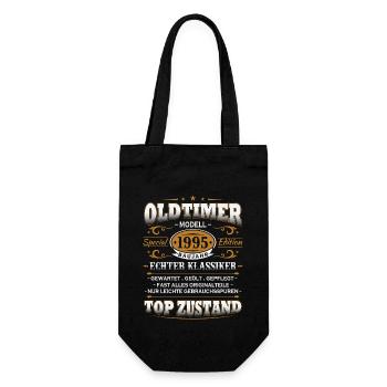 Oldtimer Baujahr 1995 Jahrgang Geburtstag Geschenk - Geschenkbeutel für Flaschen - Schwarz - Vorne