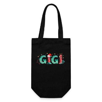 Weihnachten Gigi Oma Design Christmas Gigi - Geschenkbeutel für Flaschen - Schwarz - Vorne
