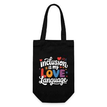 Inklusion ist meine Liebe Sprachlehrerin - Geschenkbeutel für Flaschen - Schwarz - Vorne