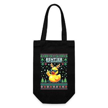 Rentier war ausverkauft Lustiges Weihnachten Elch - Geschenkbeutel für Flaschen - Schwarz - Vorne