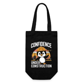 Confidence Under Construction Pinguin Baustelle - Geschenkbeutel für Flaschen - Schwarz - Vorne