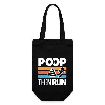 Poop Then Run 5 - Geschenkbeutel für Flaschen - Schwarz - Vorne