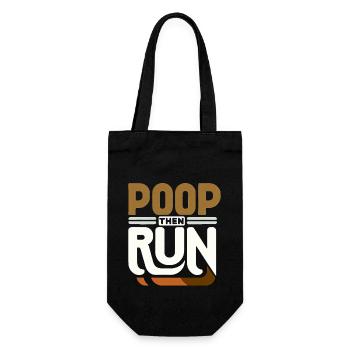 Poop Then Run 6 - Geschenkbeutel für Flaschen - Schwarz - Vorne