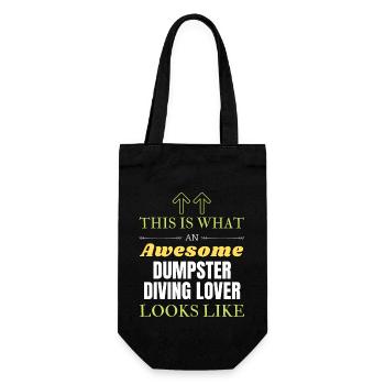 So sieht ein toller Dumpster Diving Liebhaber aus - Geschenkbeutel für Flaschen - Schwarz - Vorne