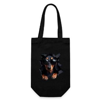 Drôle de chien Propriétaire de chien Chien mignon Teckel - Sac à bouteille - noir - Devant