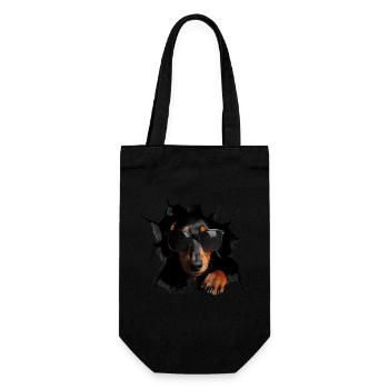 Drôle de chien Propriétaire de chien Chien mignon Teckel - Sac à bouteille - noir - Devant