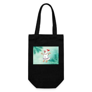 Christmas duck in festive sweater Christmas - Gift Bag for Bottles - black - Front