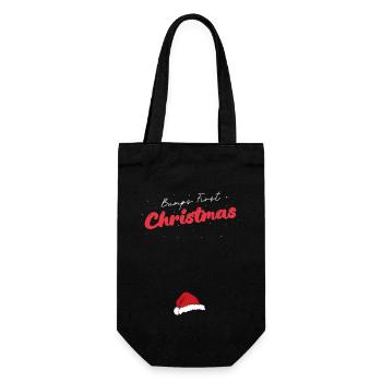Erster Weihnachtsbauch - Lustige Babyschwangerschaft - Geschenkbeutel für Flaschen - Schwarz - Vorne