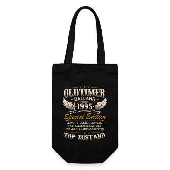 Oldtimer Baujahr Jahrgang 1995 Geburtstag Geschenk - Geschenkbeutel für Flaschen - Schwarz - Vorne