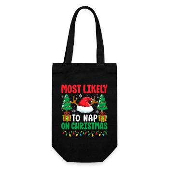 Le plus susceptible de faire la sieste pendant les vacances de Noël - Sac à bouteille - noir - Devant