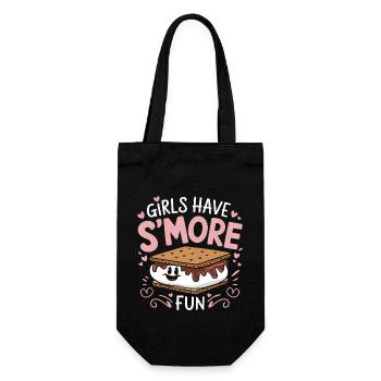 S ́More Saying Marshmallow Camping S ́More Gift - Gift Bag for Bottles - black - Front
