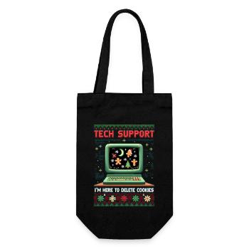 Delete Your Cookies – Funny Christmas Shirt - Geschenkbeutel für Flaschen - Schwarz - Vorne