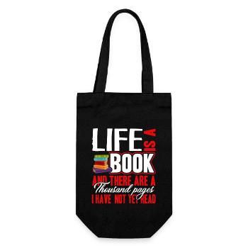 Book Life Is A Book - Gift Bag for Bottles - black - Front