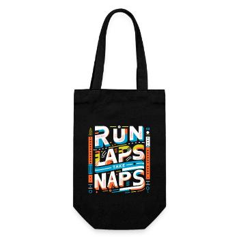 Run Laps Take Naps 7 - Geschenkbeutel für Flaschen - Schwarz - Vorne