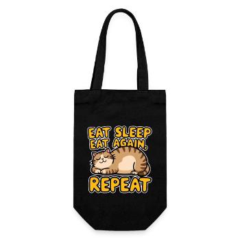 chat mange mange encore et dort - humour chaton - Sac à bouteille - noir - Devant