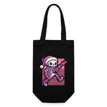 Christmas Skeleton Guitarist Rocks - Gift Bag for Bottles - black - Front