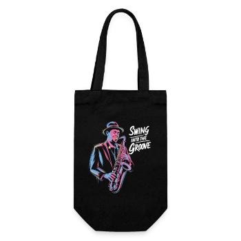 Jazz Musiker Swing Into The Groove Saxophon - Geschenkbeutel für Flaschen - Schwarz - Vorne