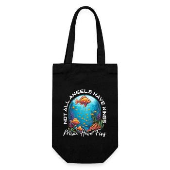 Aquarium Enthusiast Not All Angels Have Aquarist - Geschenkbeutel für Flaschen - Schwarz - Vorne