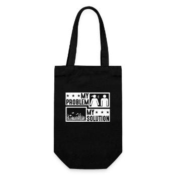Aquarium Enthusiast My Problem My Pictogram Dad - Geschenkbeutel für Flaschen - Schwarz - Vorne