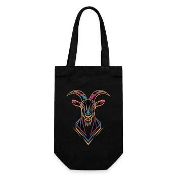 Geometric Farm Animal Graphic Goat Colorful - Gift Bag for Bottles - black - Front