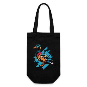 Géométrique Ferme Animal Graphique Canard En Coloré - Sac à bouteille - noir - Devant