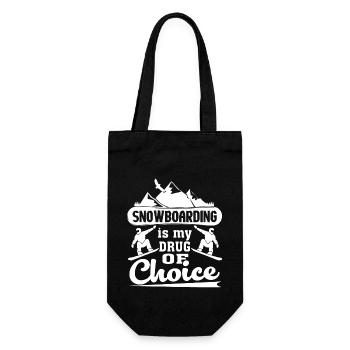 Snowboarding Is My Drug Of Choice - Gift Bag for Bottles - black - Front