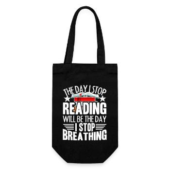 Reading The Day I Stop Reading - Gift Bag for Bottles - black - Front