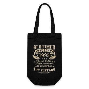 Oldtimer Baujahr 1995 Jahrgang Geburtstag Geschenk - Geschenkbeutel für Flaschen - Schwarz - Vorne