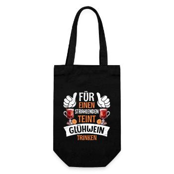 Glühwein FÜR EINEN STRAHLENDEN TEINT GLÜHWEIN - Geschenkbeutel für Flaschen - Schwarz - Vorne