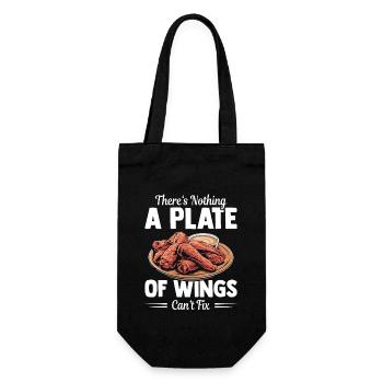 Chicken Wings Lover Funkfood Plate Of WIngs - Gift Bag for Bottles - black - Front