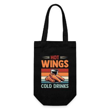 Ailes de poulet rétro Ailes chaudes Boissons froides - Sac à bouteille - noir - Devant