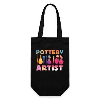 Poterie Céramique Artiste Aquarelle - Sac à bouteille - noir - Devant