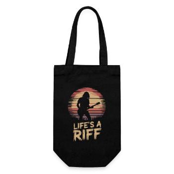 Gitarrenspieler - Das Leben Ist Ein Riff - Geschenkbeutel für Flaschen - Schwarz - Vorne