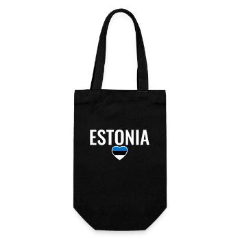 Estonia Estland Estnische Flagge Este - Geschenkbeutel für Flaschen - Schwarz - Vorne