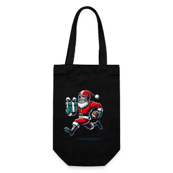 Le Père Noël joue au football Cadeau Fun - Sac à bouteille - noir - Devant