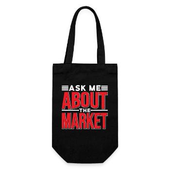 Ask Me About The Market 6 - Geschenkbeutel für Flaschen - Schwarz - Vorne