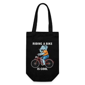 BICYCLE ELEPHANT RIDING A BIKE IS COOL - Gift Bag for Bottles - black - Front