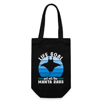 Mantarochen Großer Manta Meeresbewohner - Geschenkbeutel für Flaschen - Schwarz - Vorne