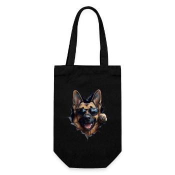 Drôle de chien propriétaire Chien mignon Chien de berger - Sac à bouteille - noir - Devant