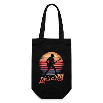 Gitarrenspieler: Life's A Riff Kunst - Geschenkbeutel für Flaschen - Schwarz - Vorne