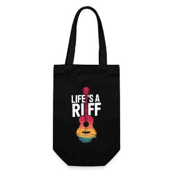 Guitar Player Attitude to Life: Life's A Riff - Gift Bag for Bottles - black - Front