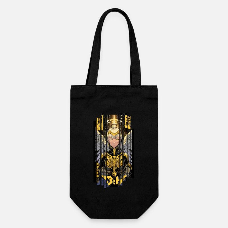 Ver.1 - Cyborg Engel oder Kanji - Geschenkbeutel für Flaschen - Schwarz