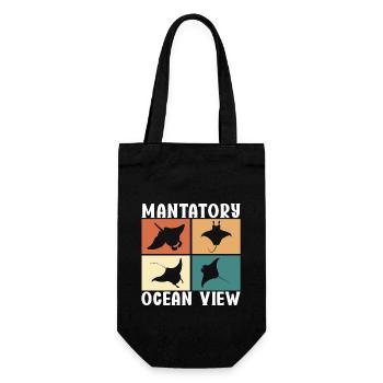 Mantarochen Großer Manta Meeresbewohner - Geschenkbeutel für Flaschen - Schwarz - Vorne