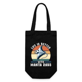 Raies Manta Grandes créatures marines Manta - Sac à bouteille - noir - Devant