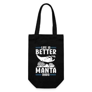 Manta Rays Great Manta Sea Creatures - Gift Bag for Bottles - black - Front