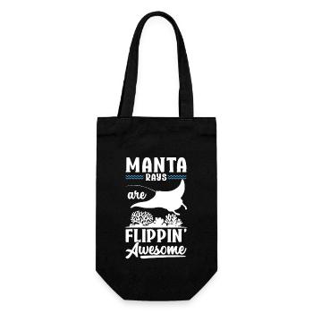 Mantarochen Großer Manta Meeresbewohner - Geschenkbeutel für Flaschen - Schwarz - Vorne
