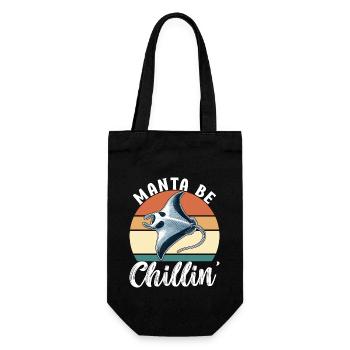 Mantarochen Großer Manta Meeresbewohner - Geschenkbeutel für Flaschen - Schwarz - Vorne