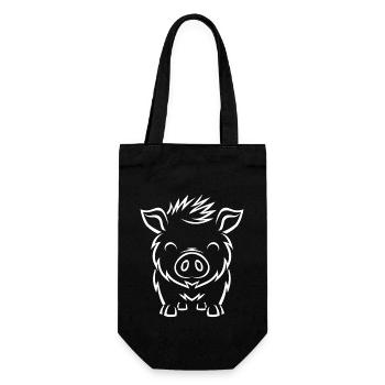 Wild boar - Gift Bag for Bottles - black - Front